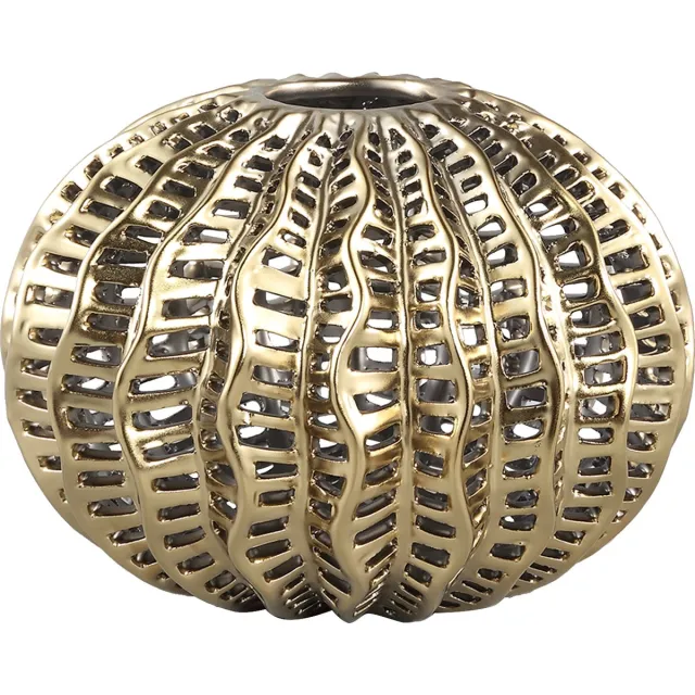 PTMD COLLECTION PTMD gouden vaas | decoratie Rond 22 cm | hoogte 17 cm | keramiek
