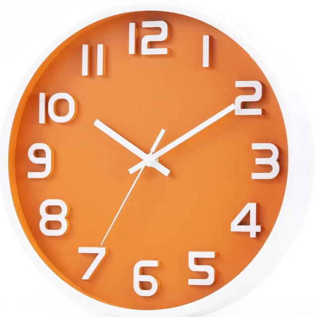 Coslife Wandklok 3D 12-inch Stille Kwarts Decoratieve Klokken, Gemakkelijk Af te Lezen, Huis/Keuken/Kantoor/Schoolklok