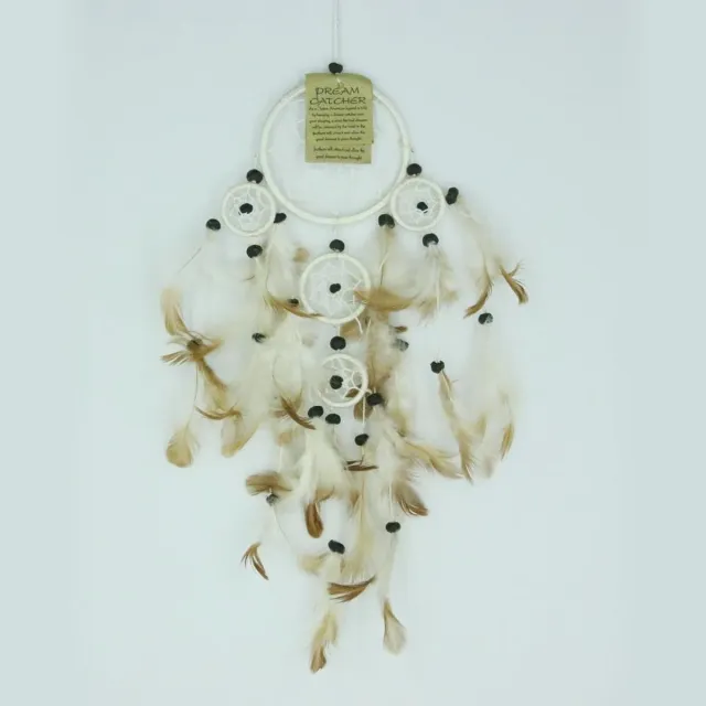 Zus & Zo Dromenvanger / Dreamcatcher Ø9cm met kleintjes - naturel