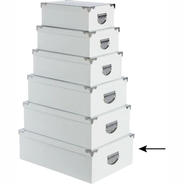 5Five® 5Five Opbergdoos/box - 2x - wit - L48 x B33.5 x H16 cm - Stevig karton - Whitebox