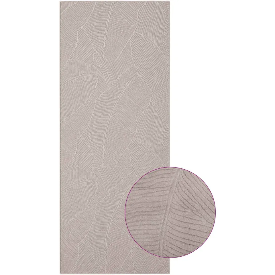 vidaXL Vloerkleed IZA Beige 80 x 200 cm 100% Polyester Laagpolig