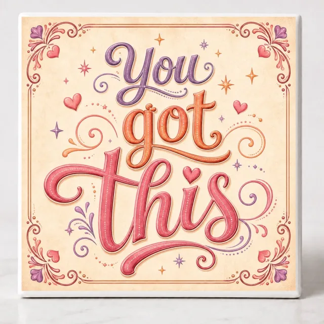 Sublima Tegel spreuk You Got This Creme roze