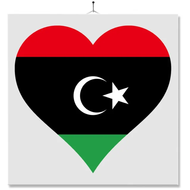 MC Living Tegel Met Opdruk | Hart | Vlag | Libya Multi-Color