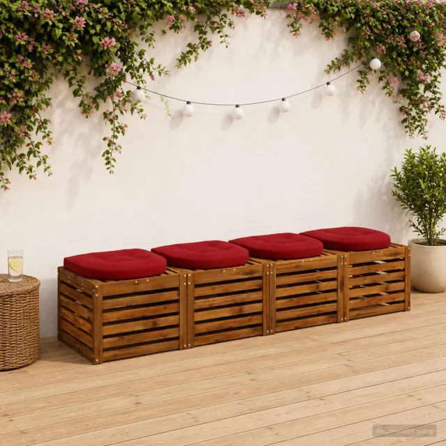 vidaXL 4-Piece Zitkussens 4 st 100% Polyester Wijnrood 40 x 40 x 5 cm