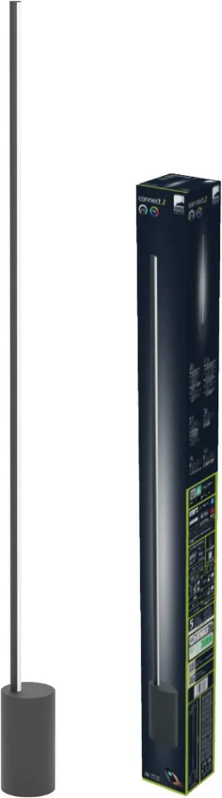 EGLO Flatron-Z Vloerlamp - 128 cm - Zwart - Instelbaar RGB & wit licht - Dimbaar - Zigbee