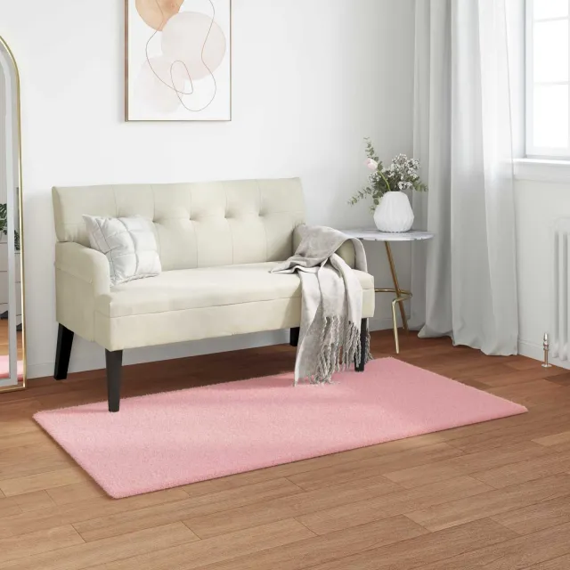 vidaXL Antislip vloerkleed van imitatie konijnenbont OLITE Roze, foto 2