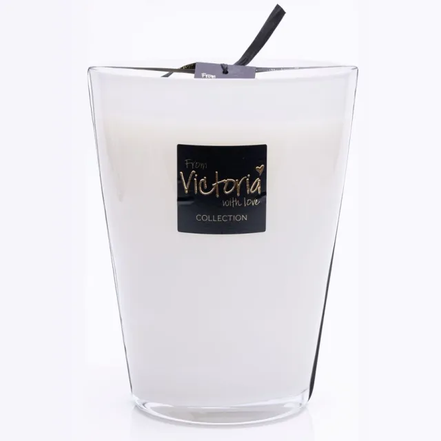 VICTORIA WITH LOVE BY PHILLINE.BE Victoria with Love - Kaars - Geurkaars - Glossy white - XL - Glas - Indoor