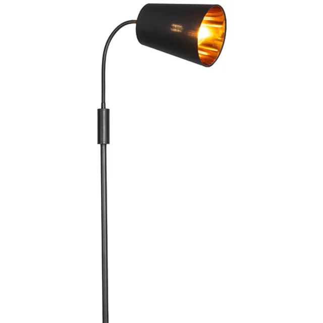 QAZQA carmen - Moderne Vloerlamp | Staande Lamp - 1 lichts - H 150 cm - Zwart - Woonkamer | Slaapkamer | Keuken