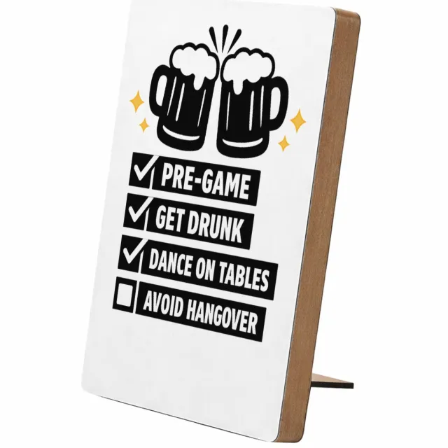 Mr Cadeautjes Glasframe/MDF 12,7 x 17,8 - design Minimalistische checklist-print voor een vriendendag met een | cadeau Wit
