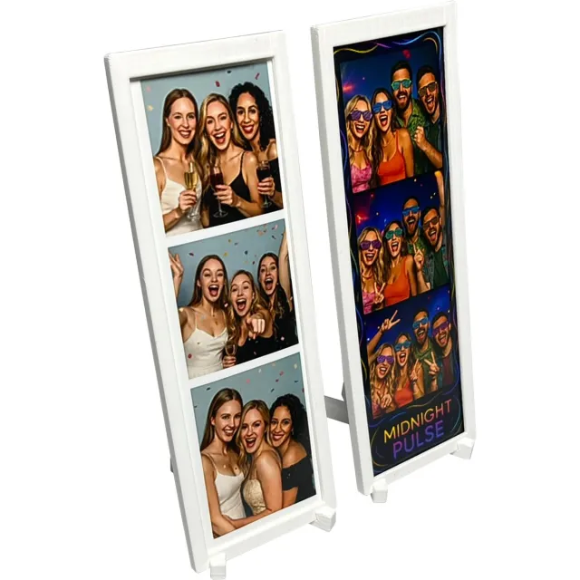 Nillie Fotostriphouder - Wit - 2 Stuks - Fotohouder - Fotolijst - Fotolijstje - Fotostandaard - 5 x 15