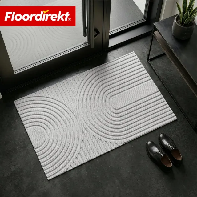 Floordirekt Circa Deurmat – Wasbaar – Antislip – Grijs golvend – 70 × 120 cm