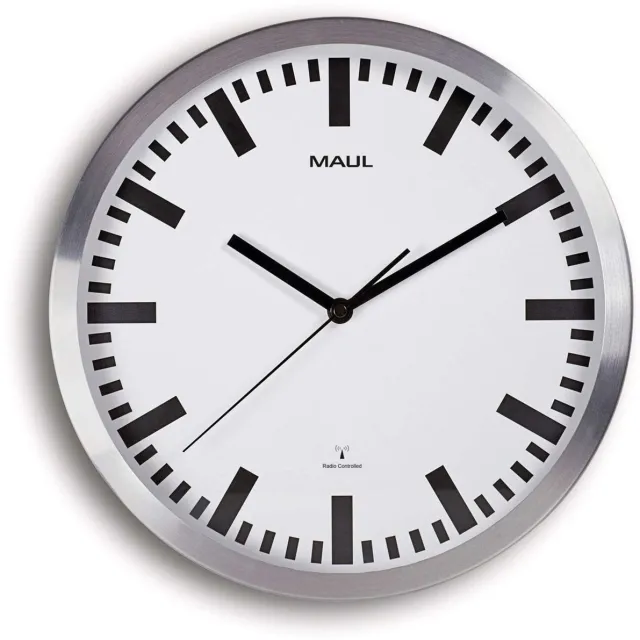 Maul Wandklok maul pilot rc Wit incl. batterij wit|zilver|zwart