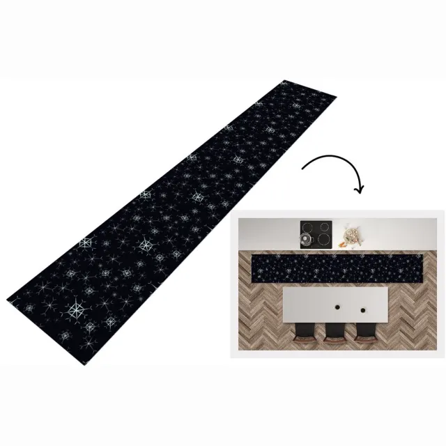 KitchenYeah Keukenloper - Keukenmat - Winter - Sneeuwvlok - Patroon - Keuken vloerkleed Multicolor