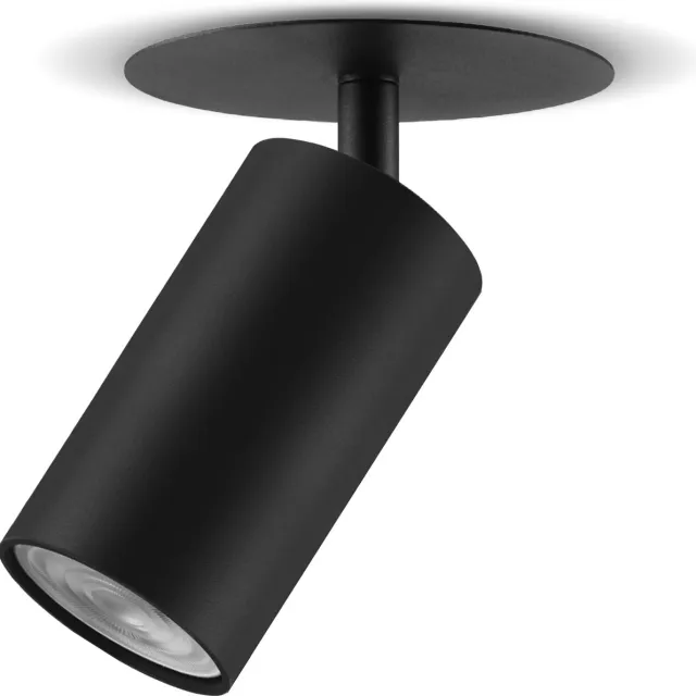 Maclean Wandlamp - inbouw / buis, spot - rond - aluminium - GU10, 55x100mm, kleur zwart, MCE364 B