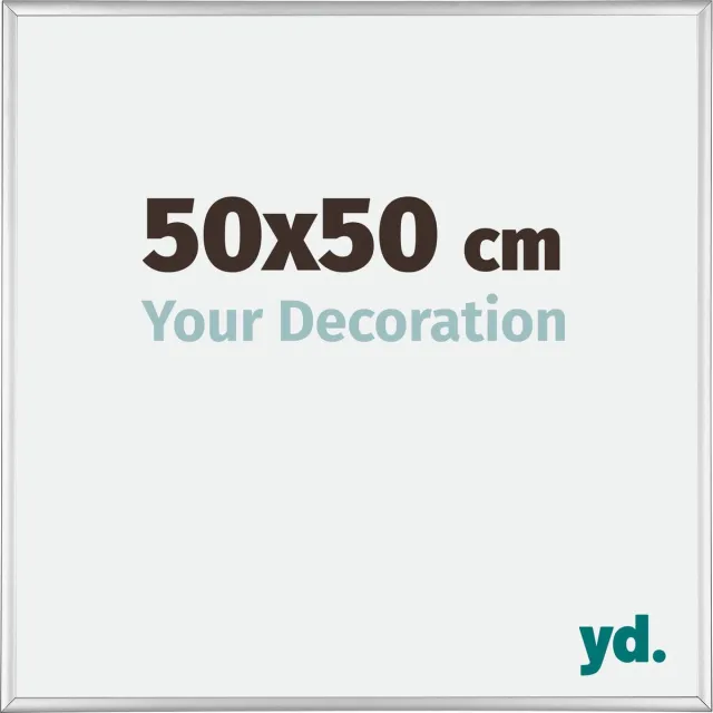 yd. Your Decoration - Fotolijst 50x50 cm - Aluminium - Zilver Hoogglans - Kent
