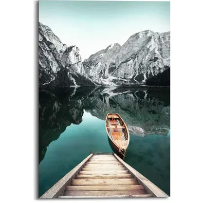 Reinders Schilderij Bergmeer - 60x90 Cm - Groen - Hout