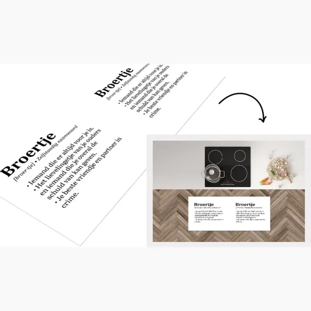 KitchenYeah Keukenloper - Loper keuken - Broertje - Quotes - Broertje definitie - Woordenboek - Spreuken - Keukenloper vinyl Multicolor