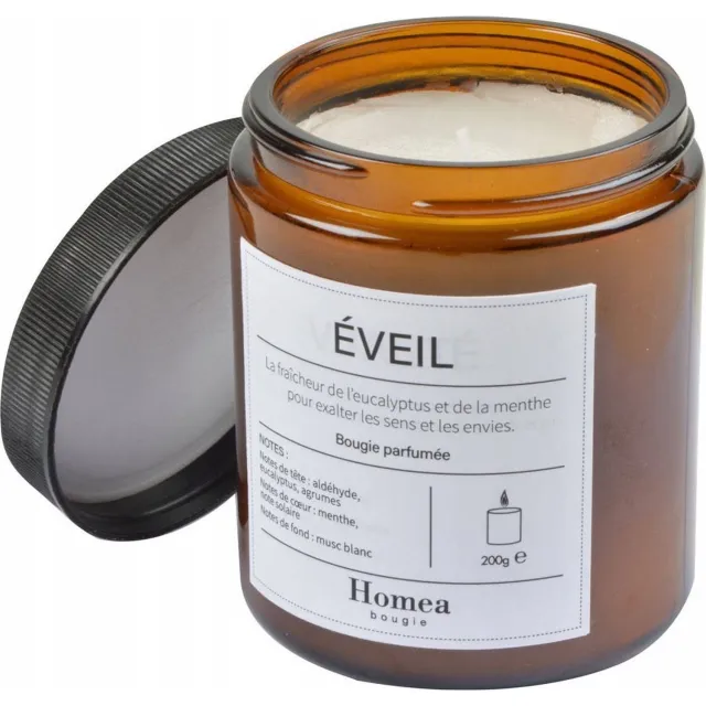 HOMEA geurkaars in glazen pot Modern Apothecary - Ø 7,5 cm, met deksel Bruin