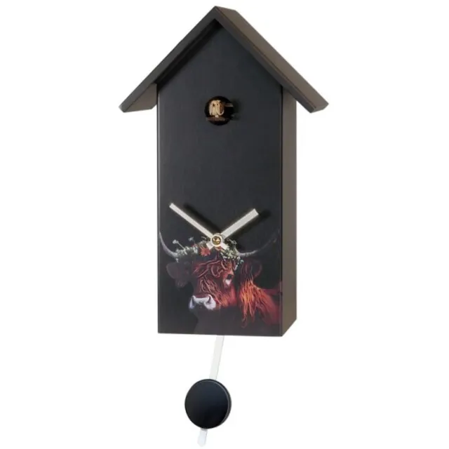 Engstler 360/35_Q - Koekoeksklok - Kwarts - Notenhout - 28 cm Zwart