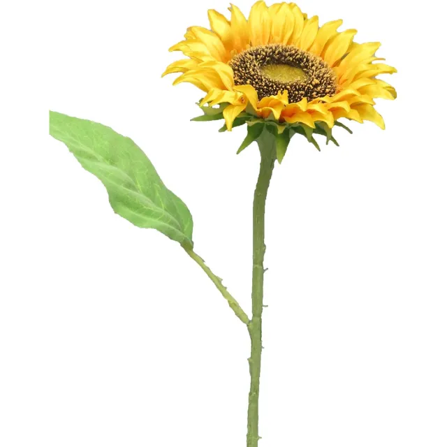 Bellatio Design Kunstbloem Zonnebloem Helianthus - 42 cm - losse steel - kunst zijdebloem Geel