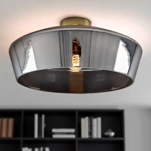 Olucia MANUS - Plafondlamp - Goud / Grijs - Vorm: Overig
