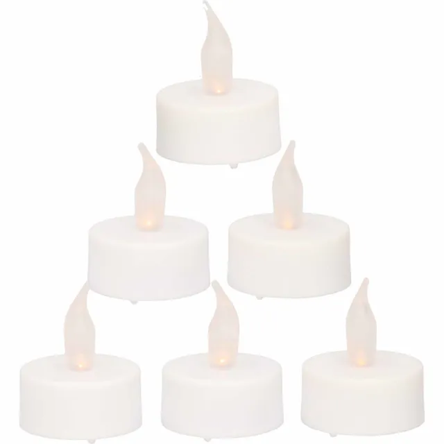 Anna's Collection LED theelichtjes - 12x stuks - wit - met timer functie - waxinelichtjes - kaarsen Geel