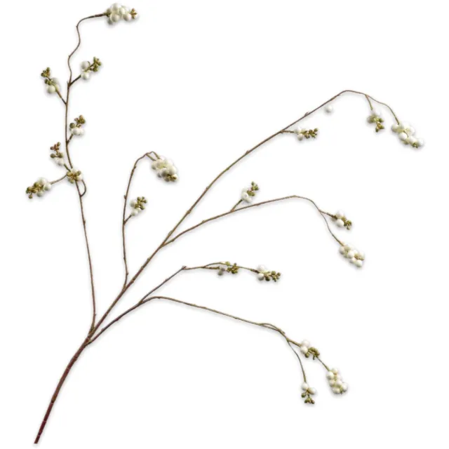 Silk-ka Kunstbloem-Zijden Bloem-Kunsttak Bessentak Creme 102 cm