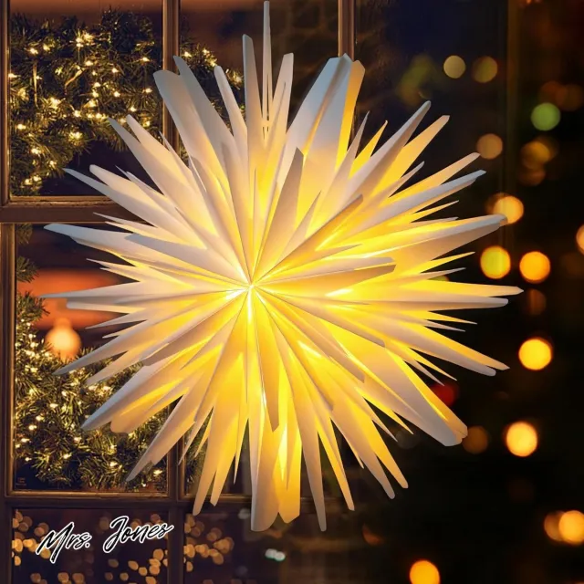 Mrs. Jones Deluxe edition Kerstster verlichte led-ster - Kerstdecoratie - Binnen - Papieren ster - Verlichting - Wit - Diameter 45 cm Zie foto's