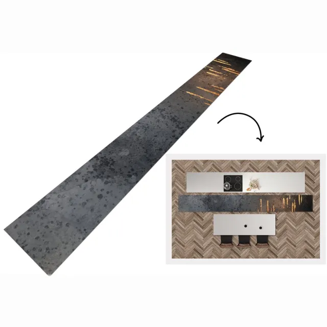 KitchenYeah Keukenloper - Loper keuken - Abstract - Goud - Design - Keukenloper vinyl, foto 2