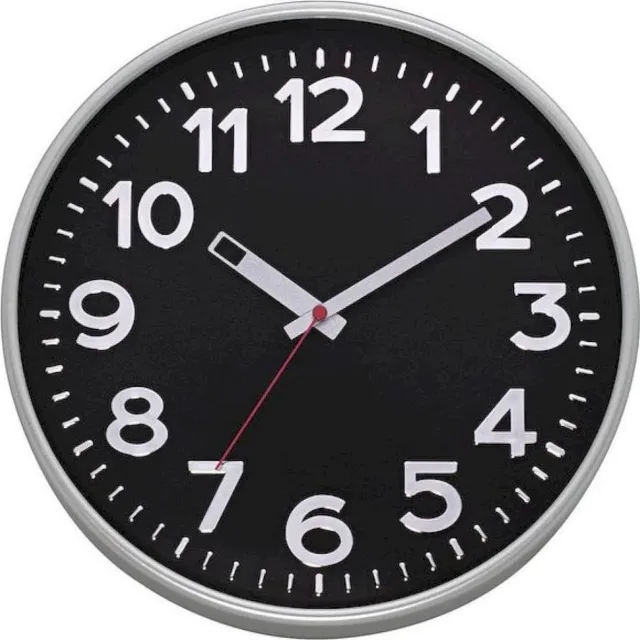 EUROTIME Wandklok Eurotime - 82322 Zilverkleurig