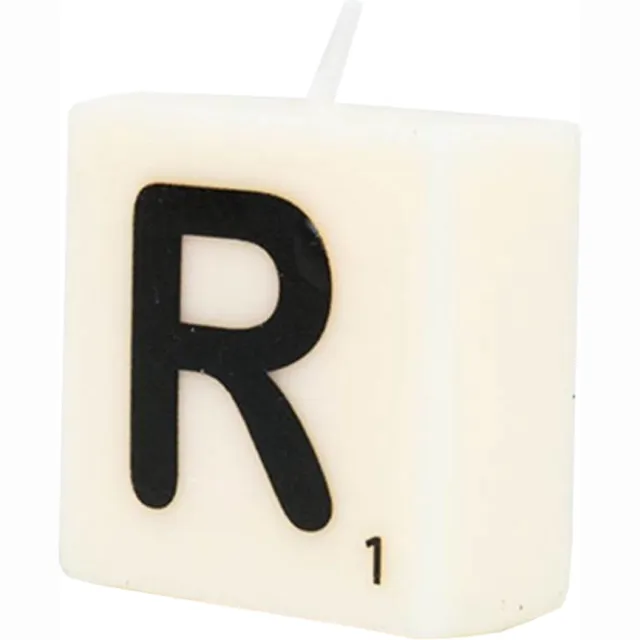 Paper dreams Letter Kaarsje - R Zwart wit