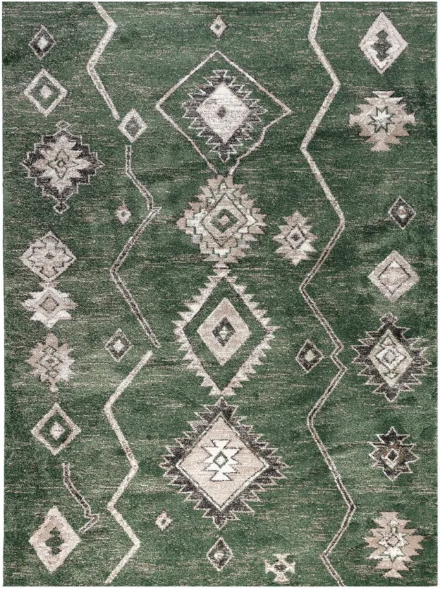 Fraai Berber vloerkleed - Blend Aztec Groen - 240x330 cm