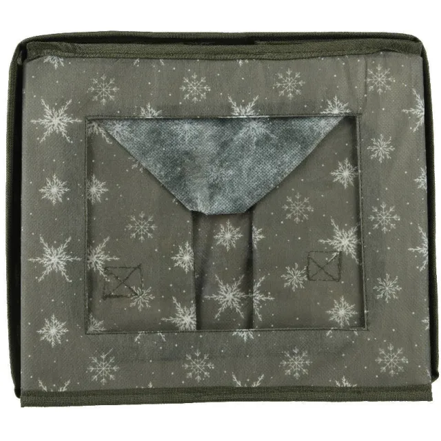 Decoris Opbergbox polyester groen/wit