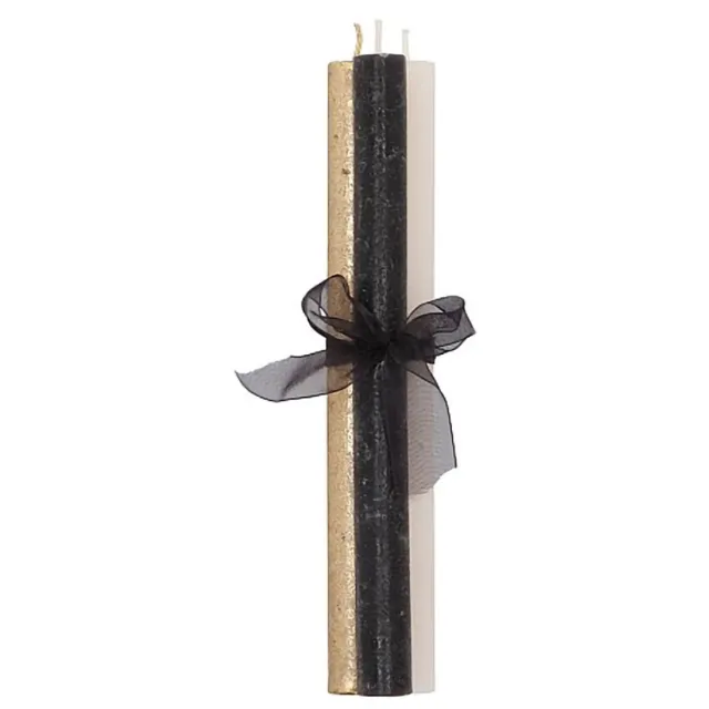 Daan kromhout Frosty black mix taper candle 2x25cm - set van 3 kaarsen