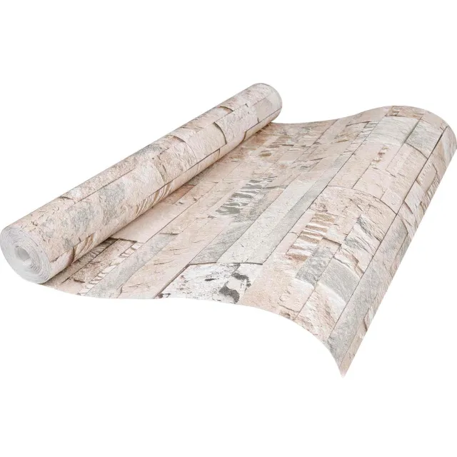 vidaXL 3D Steen Behang Beige 10 x 0,53 m Non-Woven Stof