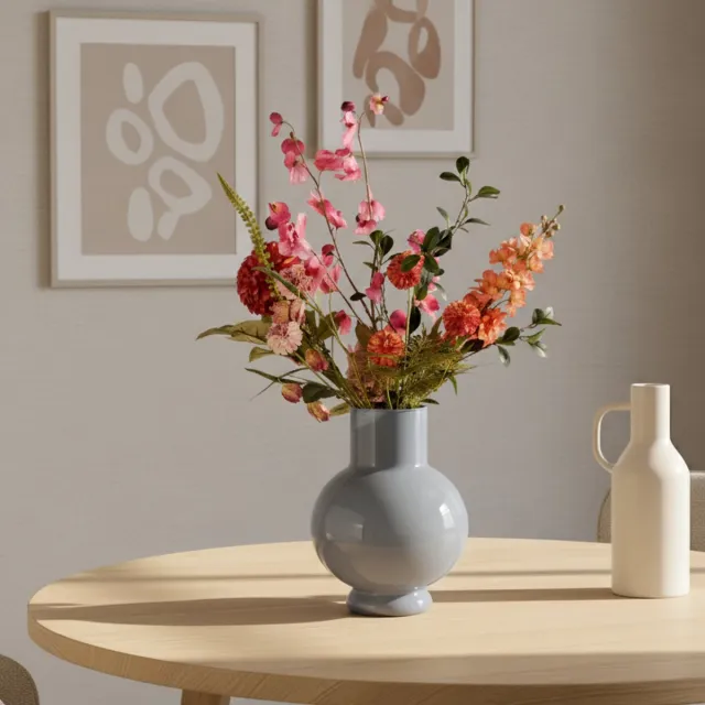 Hakbijl Glass Bloemenvaas Deborah - Donker Grijs - glas - D31 x H39 cm