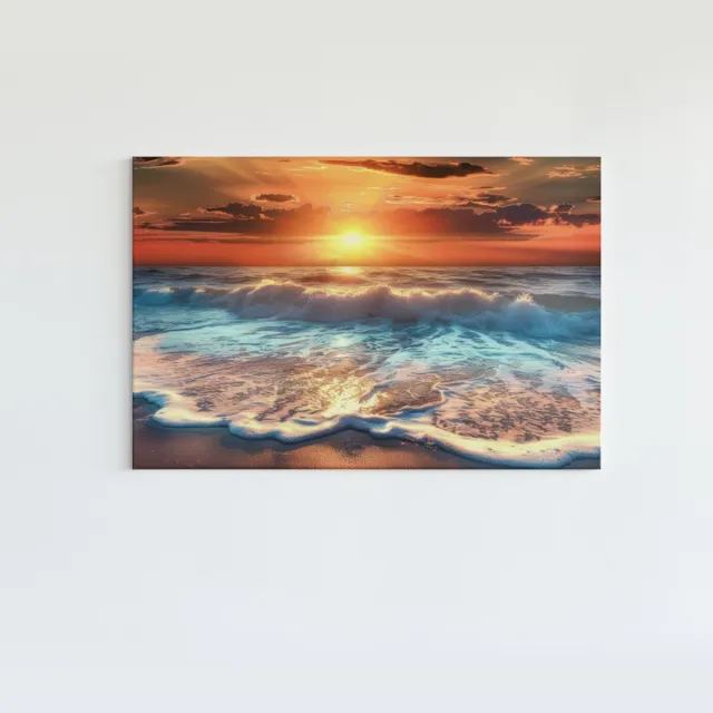 Trendex Global Canvas Schilderij - Landschappen - Zonsondergang - 120x80x2 cm Kleurrijk