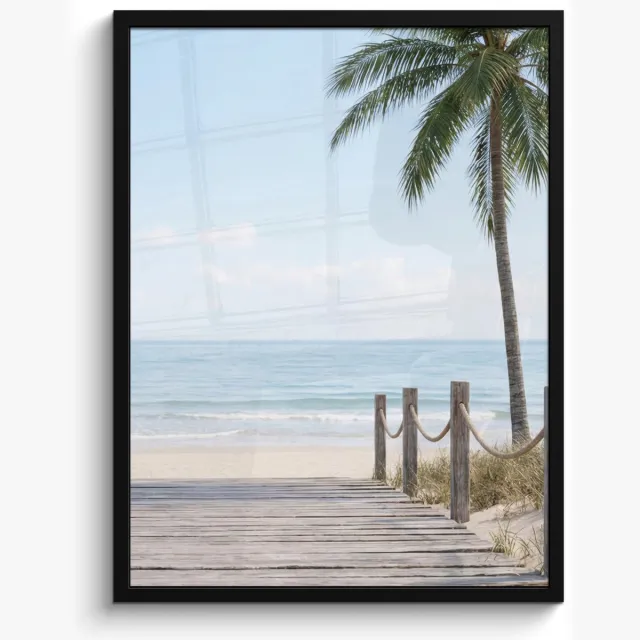 FrameYourWall Poster in lijst - Fotolijst 50x70 cm - Posters - Palmbomen - Pad - Horizon - Posterlijst zwart - Decoratie - Wanddecoratie woonkamer - Muurdecoratie slaapkamer