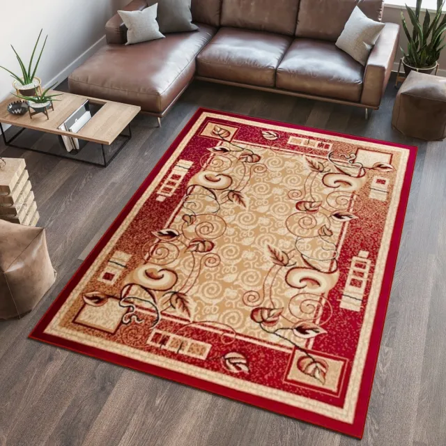 Tapiso Atlas PP Vloerkleed Rood Beige Woonkamer Tapijt Kleed Maat- 130x190 Rood 7