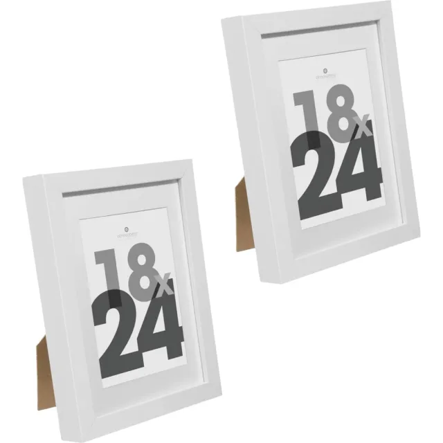 5Five® 2x atmosphera fotolijstje- voor een foto van 18 x 24 cm - wit - foto frame eva - modern/strak ontwerp