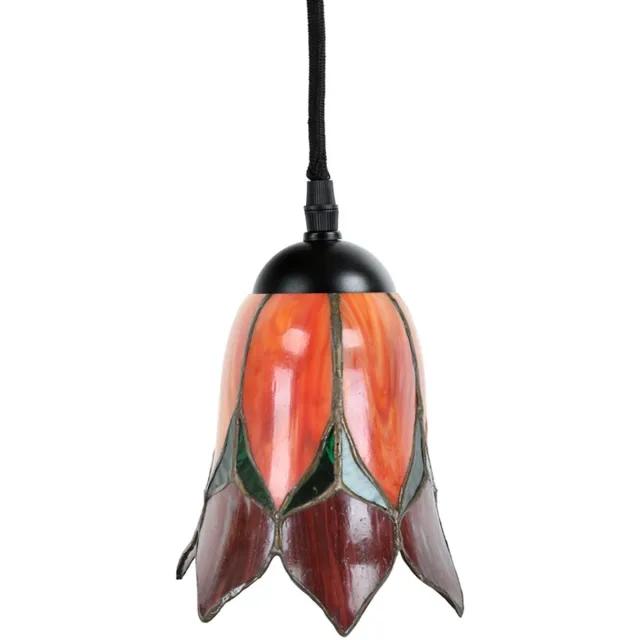 Coloured by Art Tiffany Hanglamp Lovely Flower Red - Art Deco Trade Rood
