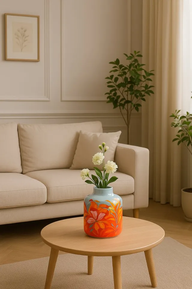 House of Nature Vaas Francis Sling Tropical Bloom 18cm | bloempot - Flower Pot Rood