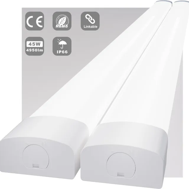 MODLICHT 2PCS LED Batten 150 cm 45W 5000K 5000LM - Daglicht wit - LED TL Armatuur - Voor werkplaats, schuur en als onderbouwverlichting