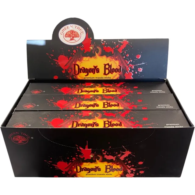 Ruben Robijn Green Tree Dragon's Blood wierook - doos van 12 st. Zwart