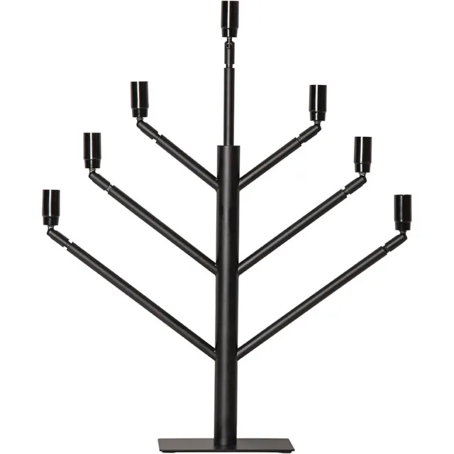 Star Trading Design kandelaar 'Twice', 7-armig, 7-vlammig, verplaatsbare E14 fittingen, netvoeding, zwart, H 65cm Black