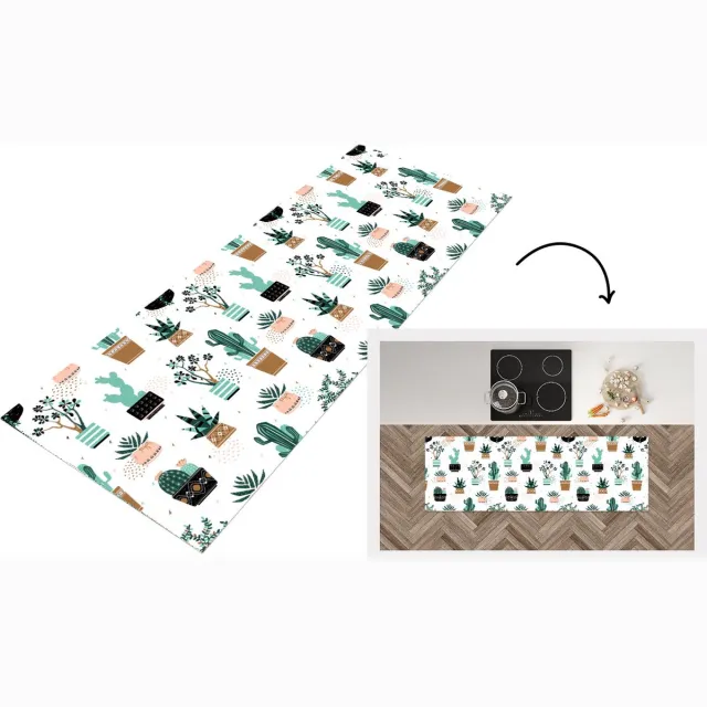 KitchenYeah Keukenloper - Loper keuken - Patronen - Cactus - Planten - Keukenloper vinyl multicolor, foto 7