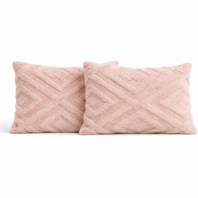 Trovano Sierkussens set van 2 30x50 cm Roze | Inclusief binnenkussens | Langwerpige, Luxe & Zachte kussens voor Bank & Woonkamer