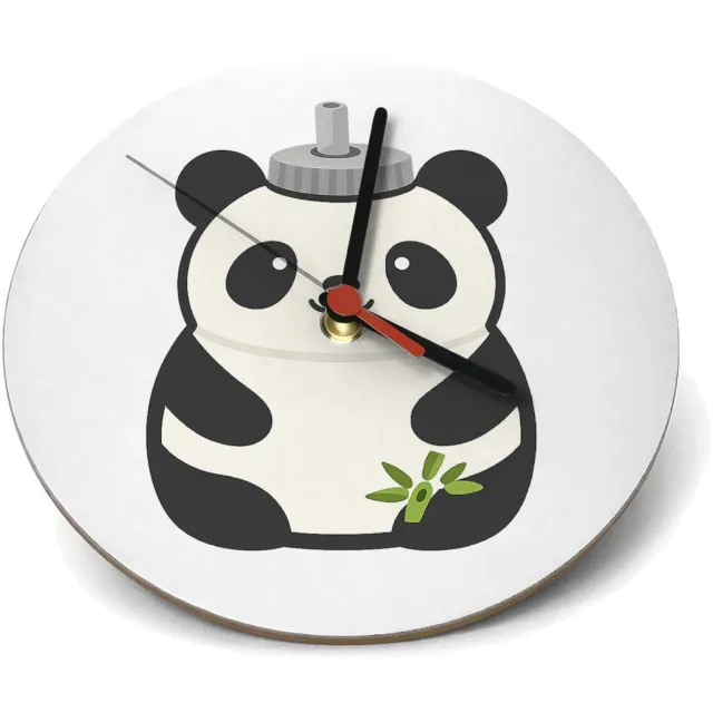 Mr Cadeautjes Klok rond Ø 19 - design Een vrolijke dier-bidon met dezelfde speelse productpersoonl | cadeau Wit