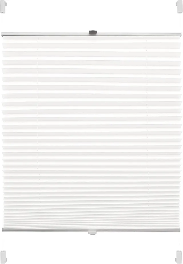 Yoursol EASYFIX plisségordijn Verona 80 x 150 cm in wit, plisségordijn zonder boren met twee bedieningsrails