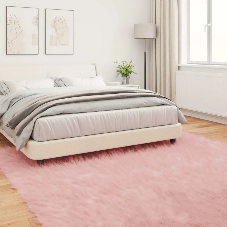 vidaXL Tapijt van imitatie TAFALLA Roze 200 x 200 cm Polyester, foto 3